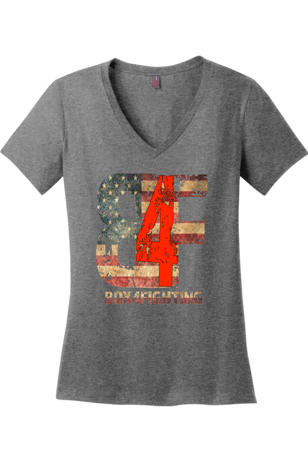 USA Flag Logo V-Neck
