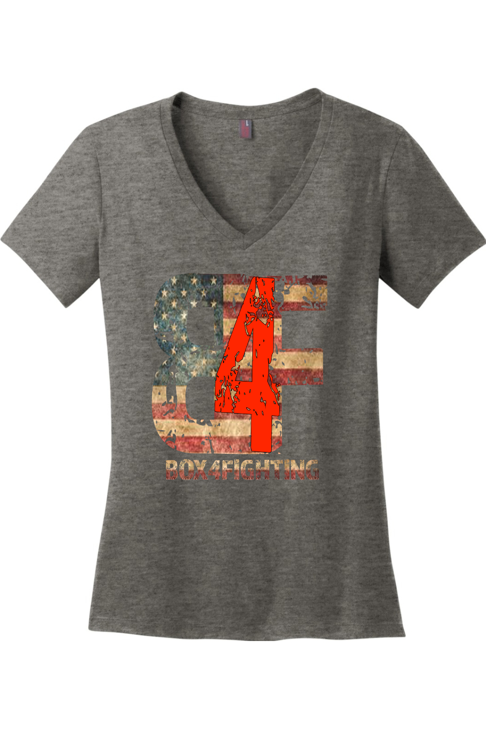 USA Flag Logo V-Neck