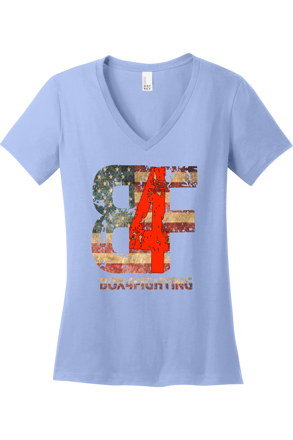 USA Flag Logo V-Neck