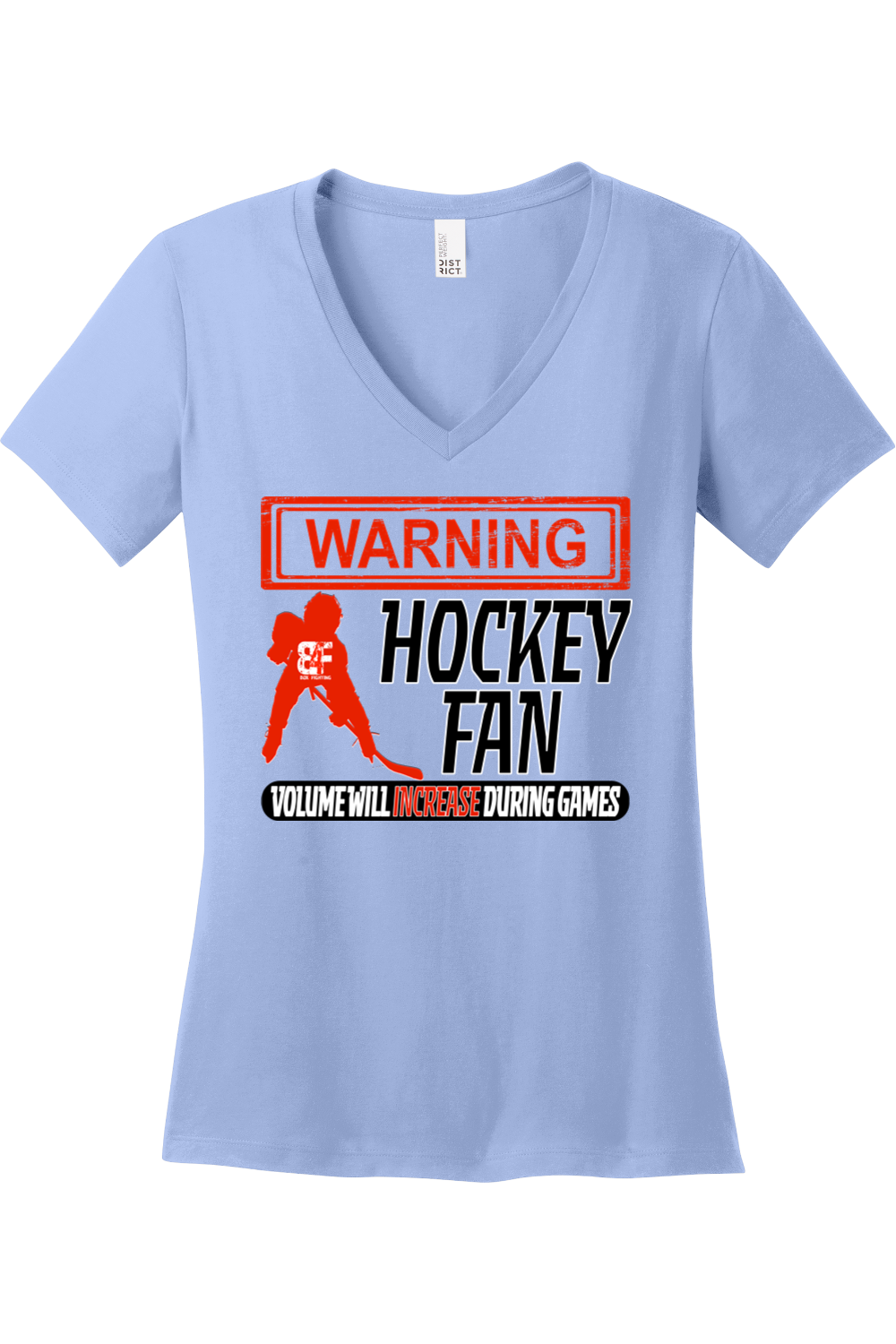 Warning Hockey Fan V-Neck