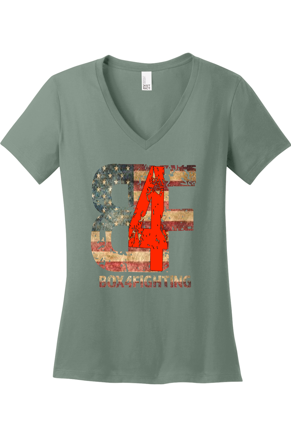 USA Flag Logo V-Neck