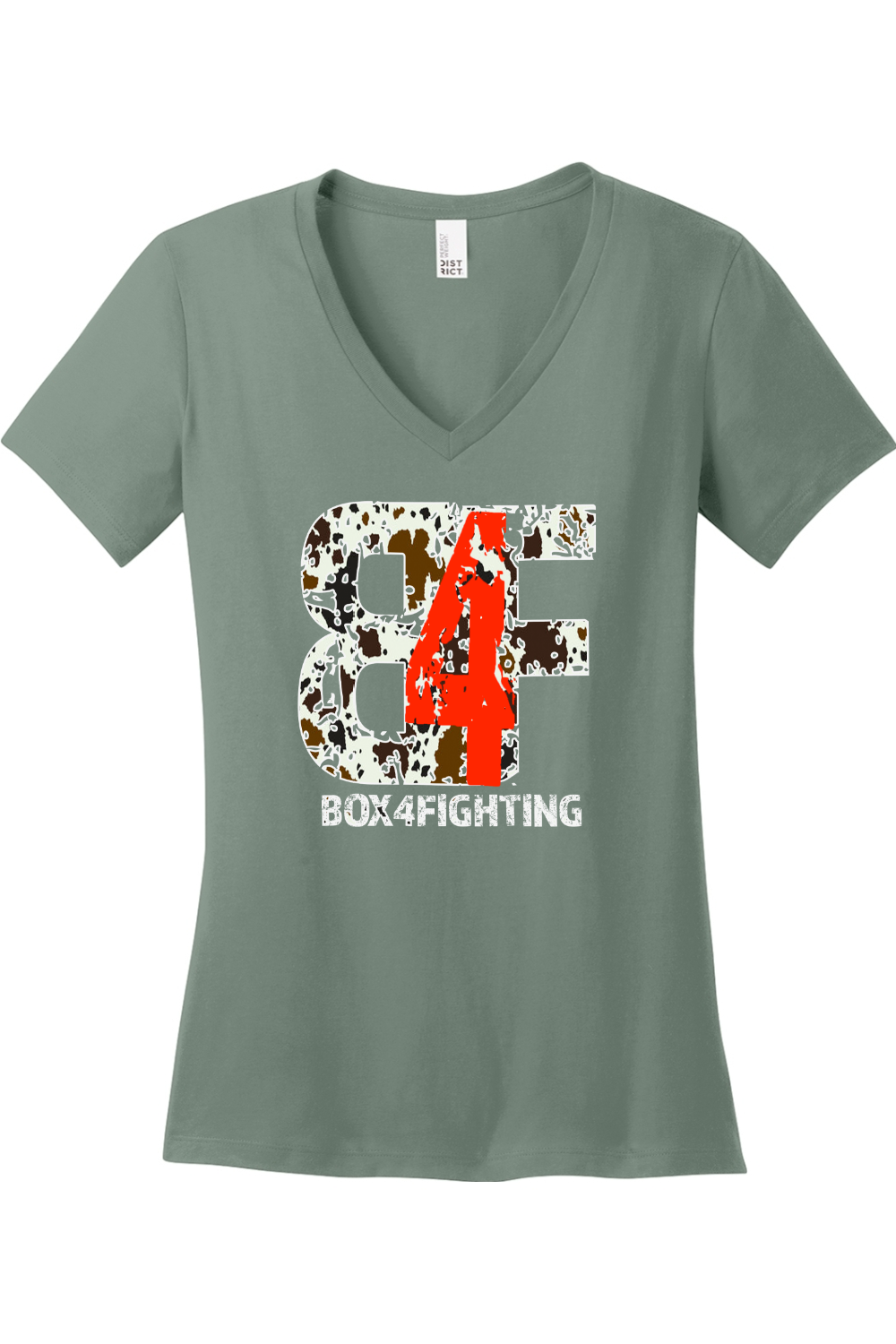 Cow Print Logo V-Neck