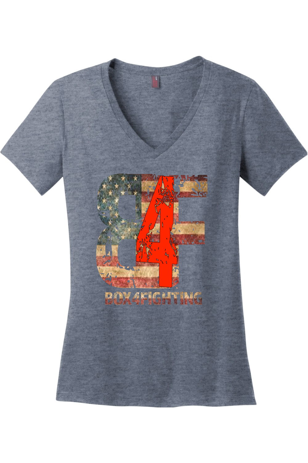 USA Flag Logo V-Neck