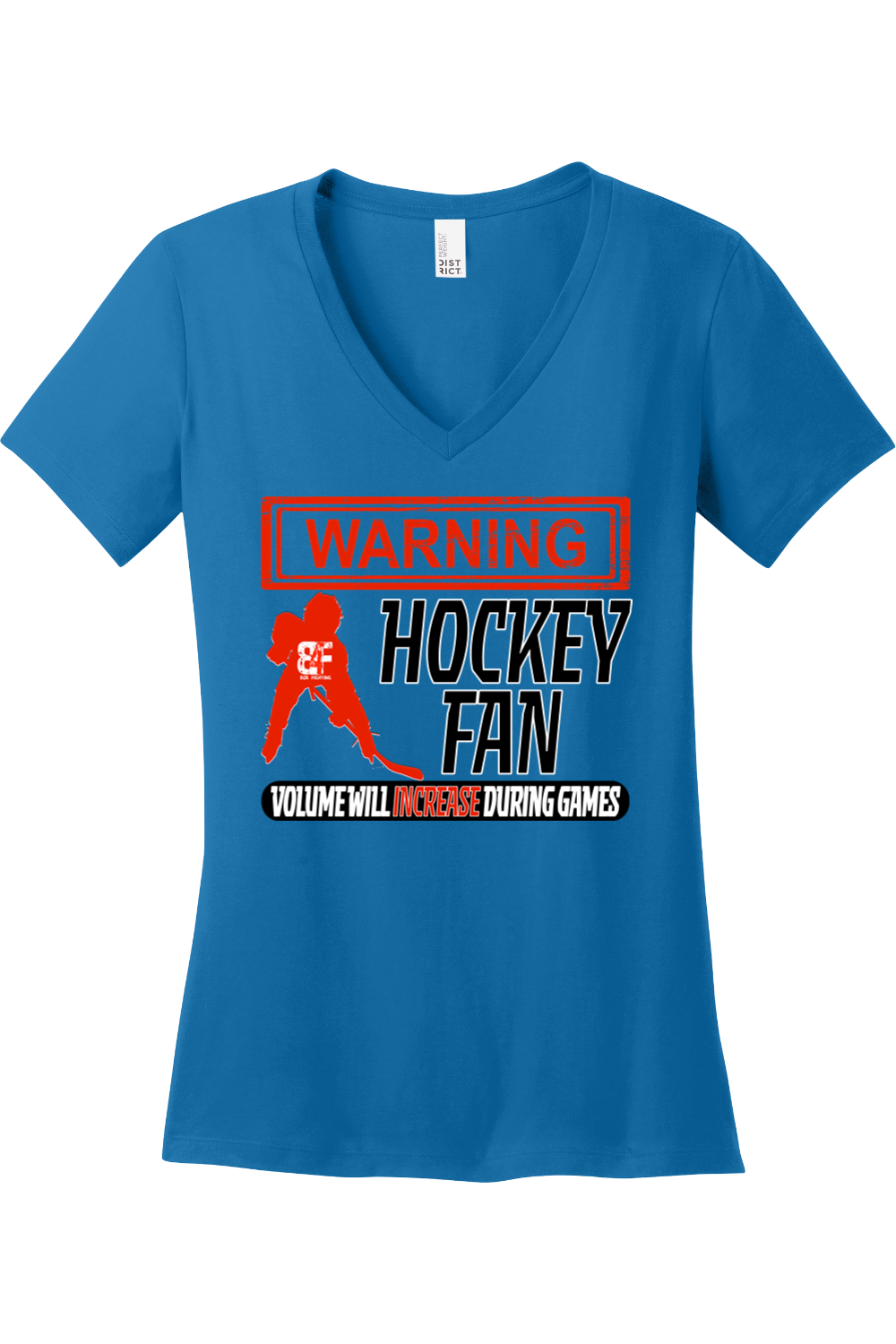 Warning Hockey Fan V-Neck