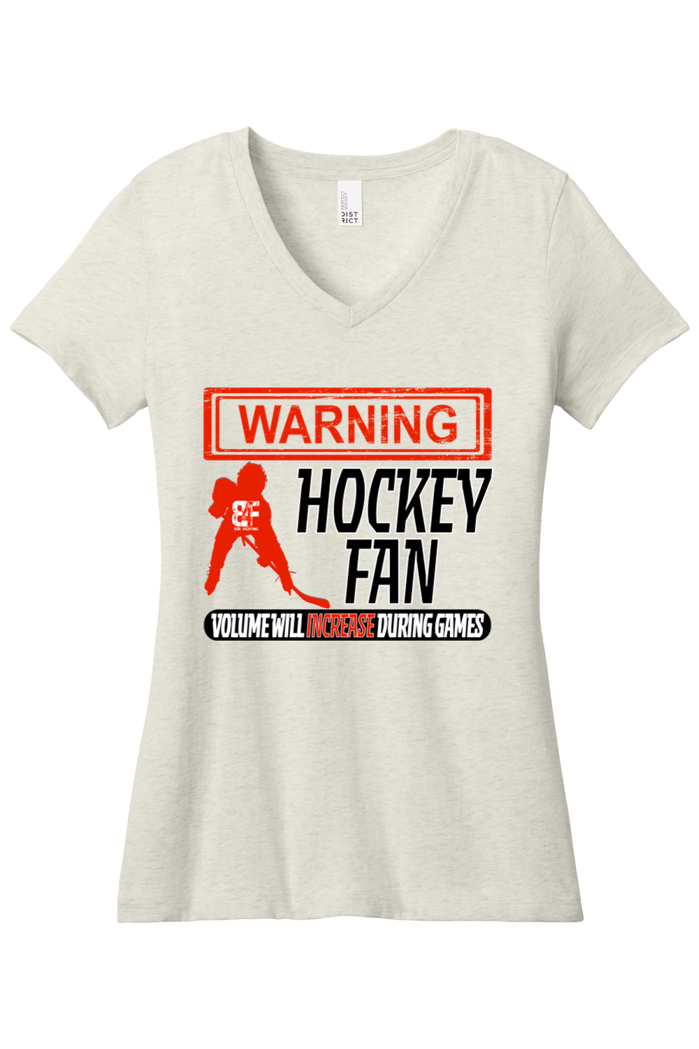 Warning Hockey Fan V-Neck